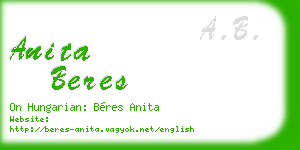 anita beres business card